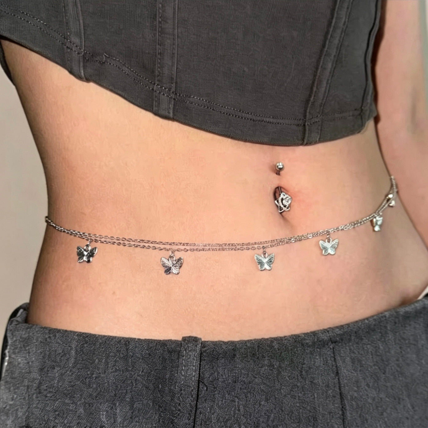 Silver Butterfly Waist Chains