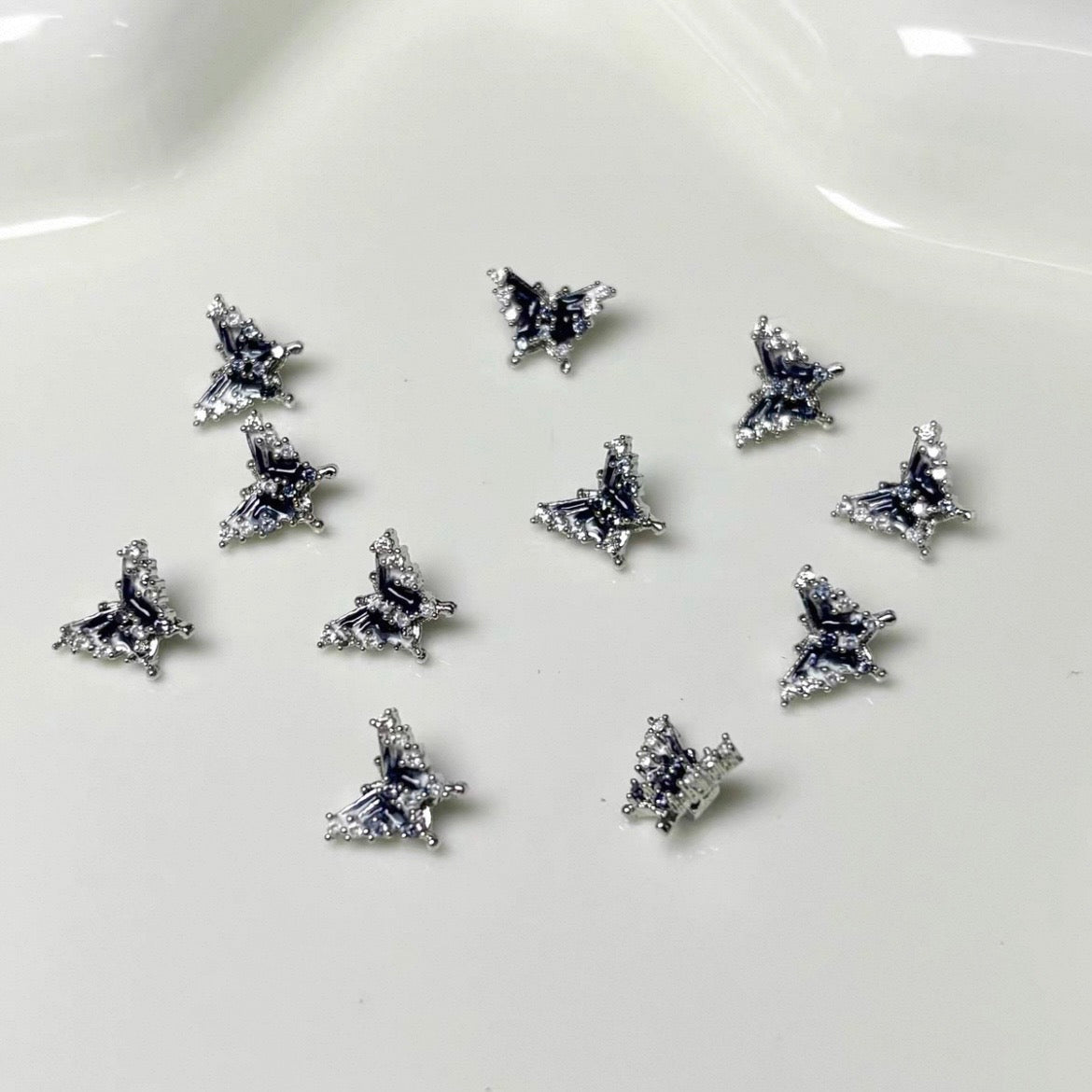 Blue Gradient Butterfly Lip Ring