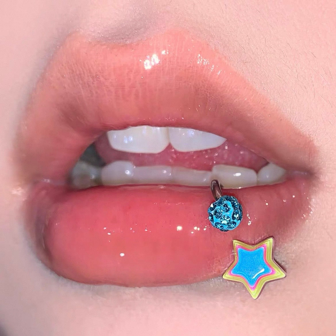 Rainbow Star Lip Ring