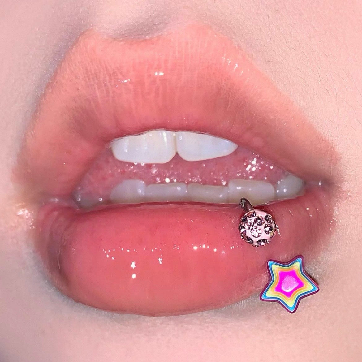 Rainbow Star Lip Ring