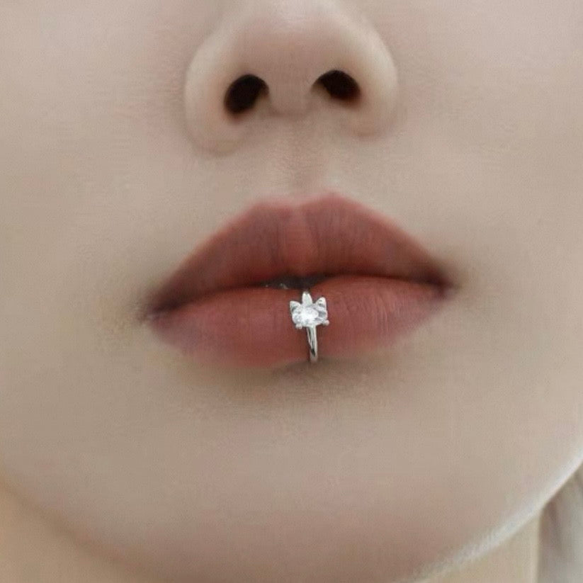 Cat-Shaped Lip Studs