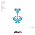 Blue Double Butterfly Belly Button Stud