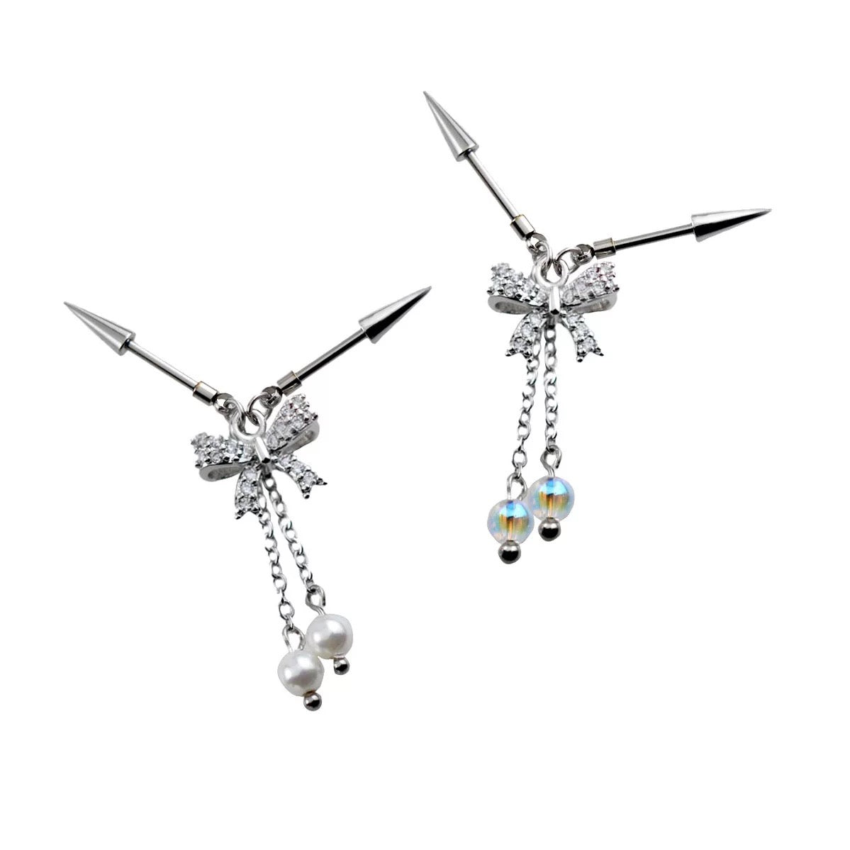 Bow Devil Pointed Earrings