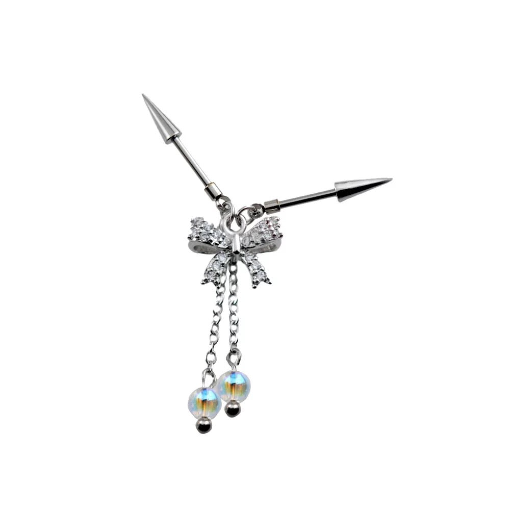 Bow Devil Pointed Earrings