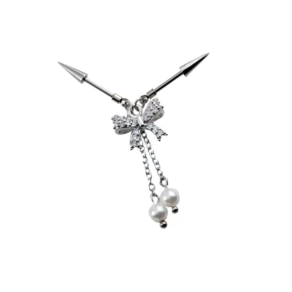 Bow Devil Pointed Earrings