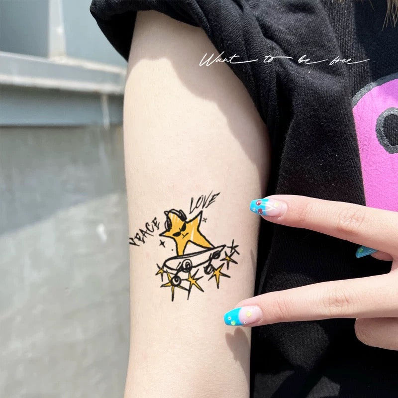 Rock Black Cat Star Skateboard