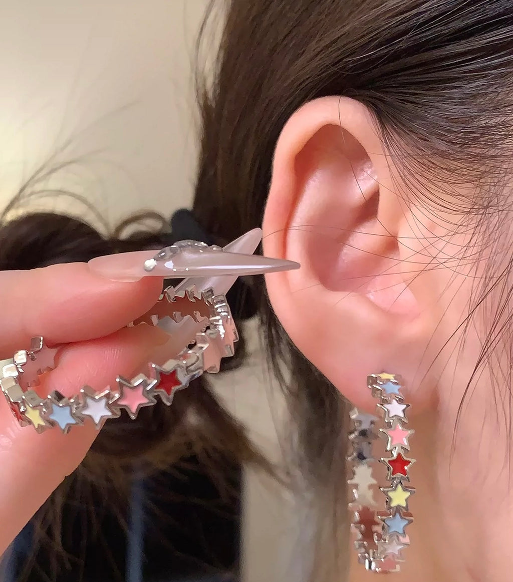 Dopamine Pentagram Star Earrings