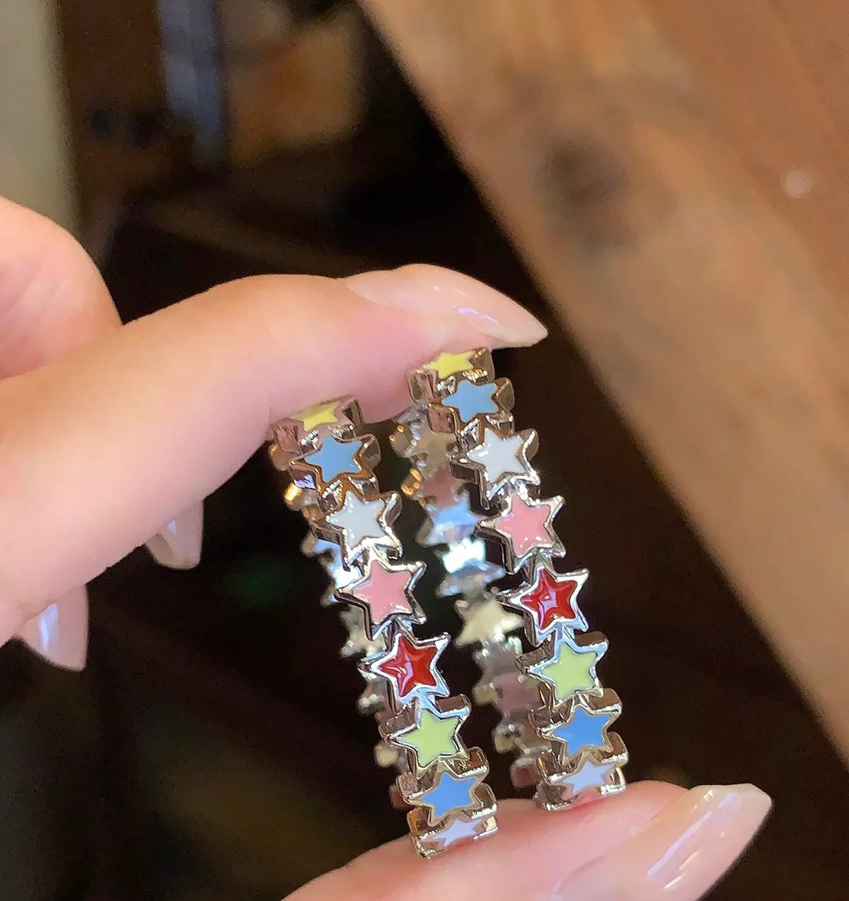 Dopamine Pentagram Star Earrings