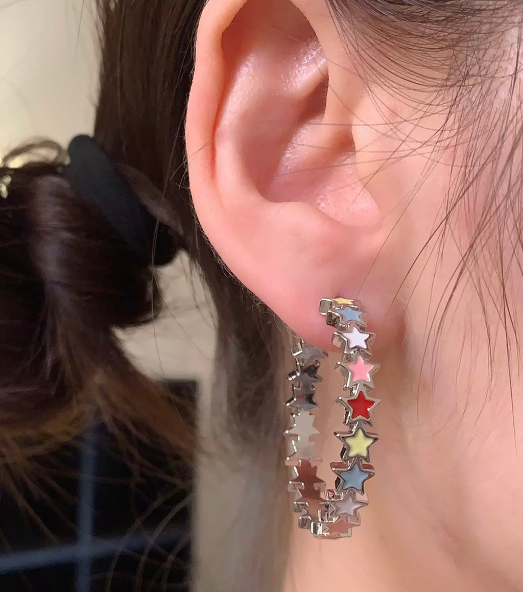 Dopamine Pentagram Star Earrings