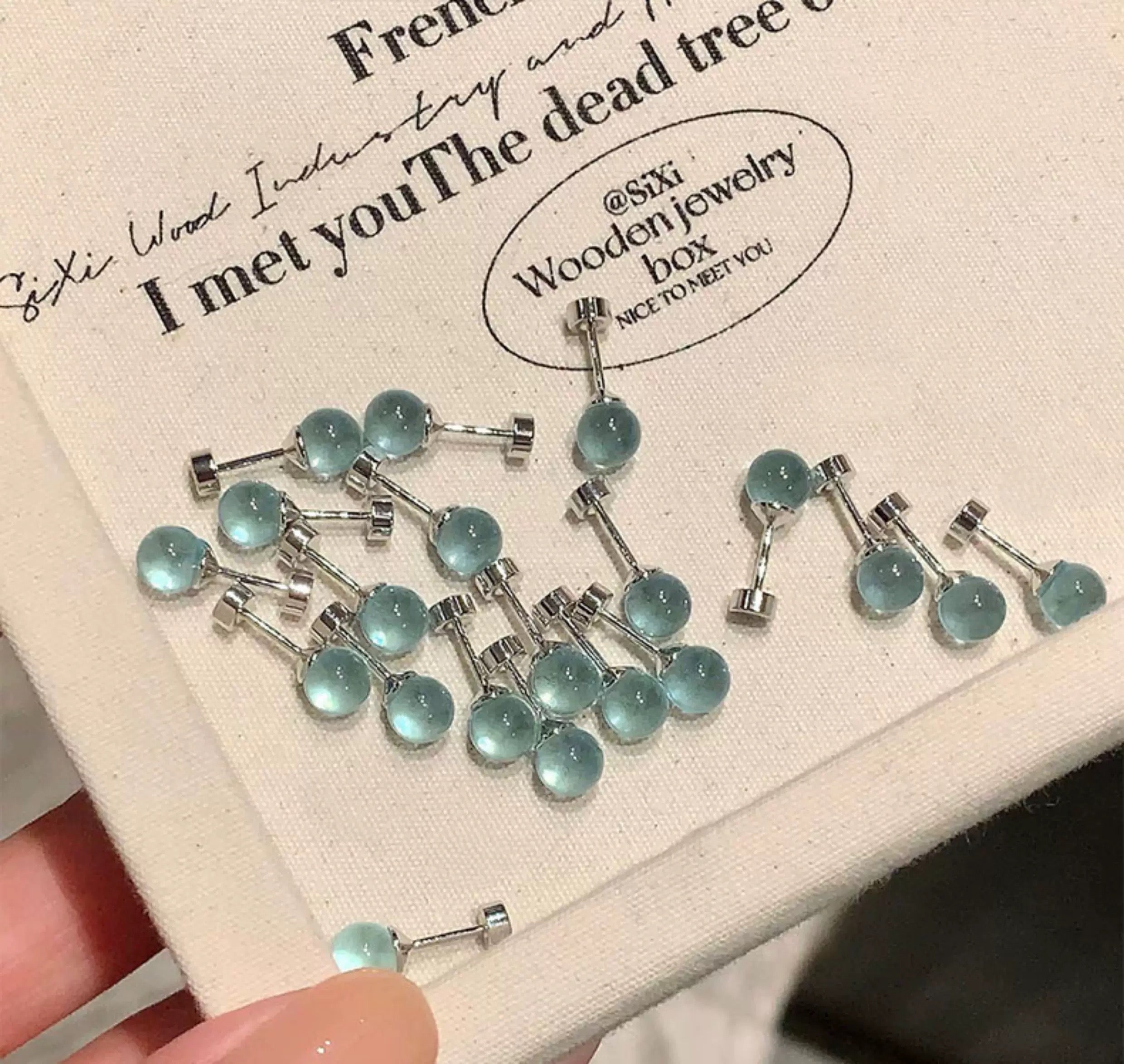 Cool-toned gemstone stud earrings