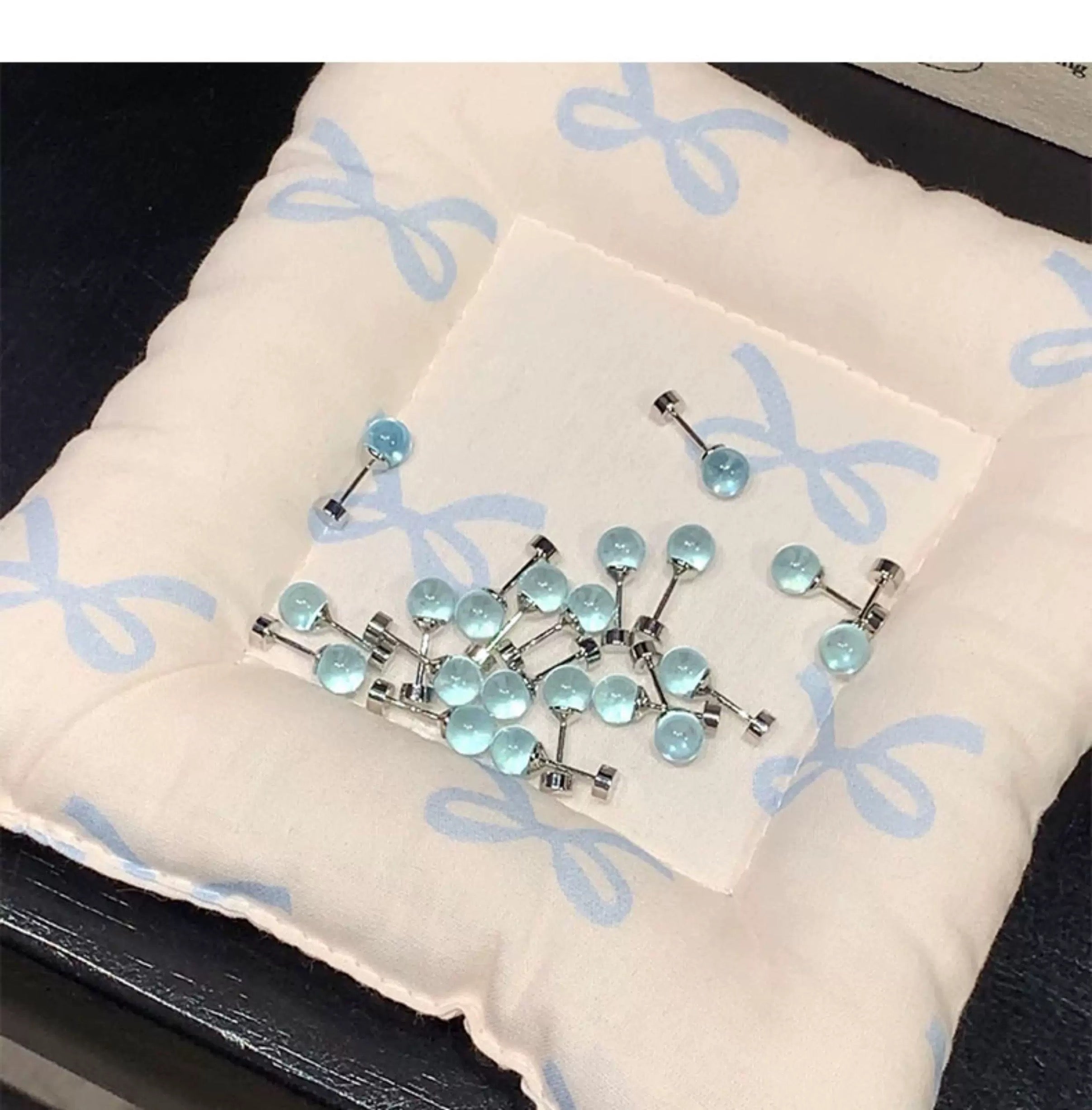 Cool-toned gemstone stud earrings