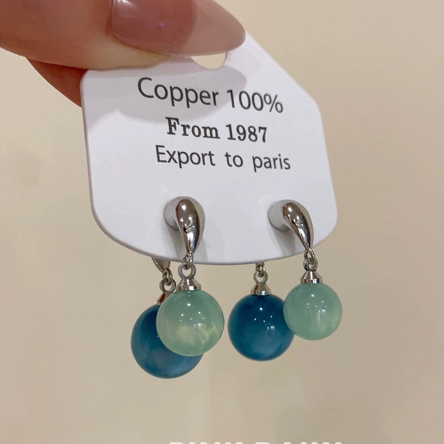 Crystal-Clear Blue-Green Earrings