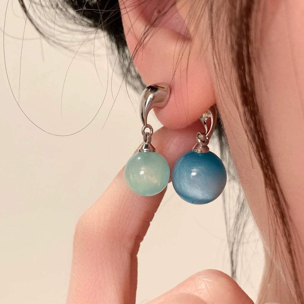 Crystal-Clear Blue-Green Earrings