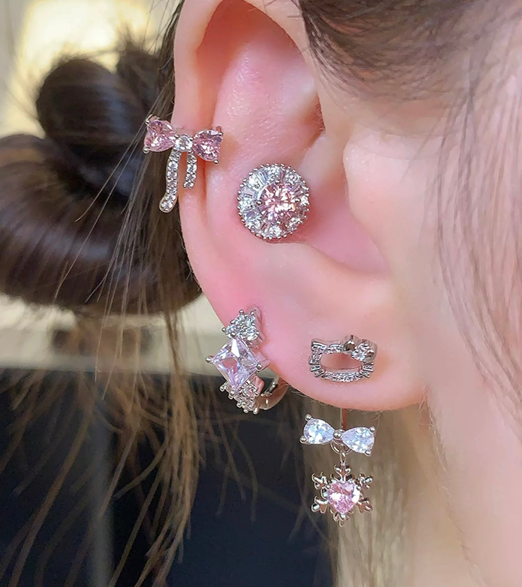 Kitty&Heart&Snow Earrings