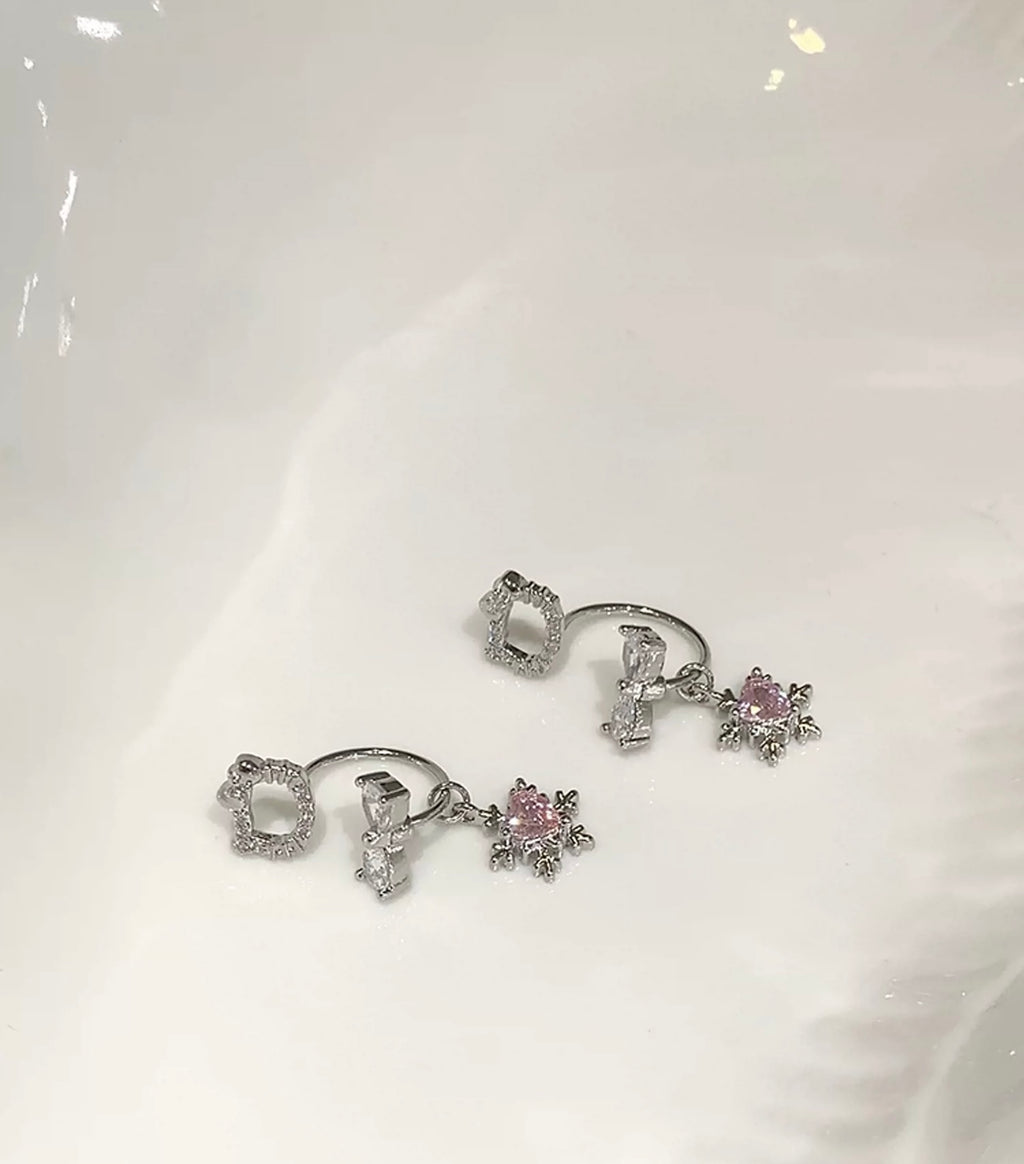 Kitty&Heart&Snow Earrings