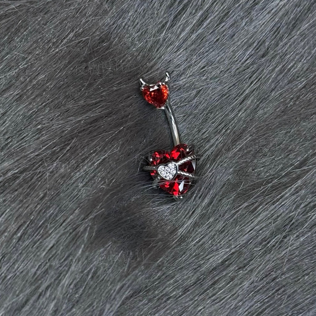 Devil Heart Belly Stud