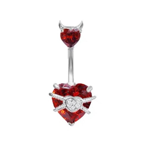 Devil Heart Belly Stud