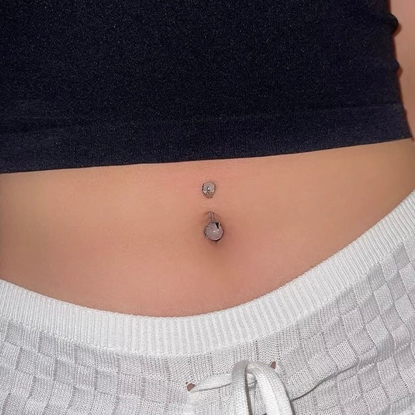 Pink Crystal Navel Stud