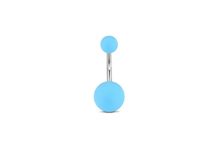Powdery Ball & Blue Hair Ball (Navel Stud)