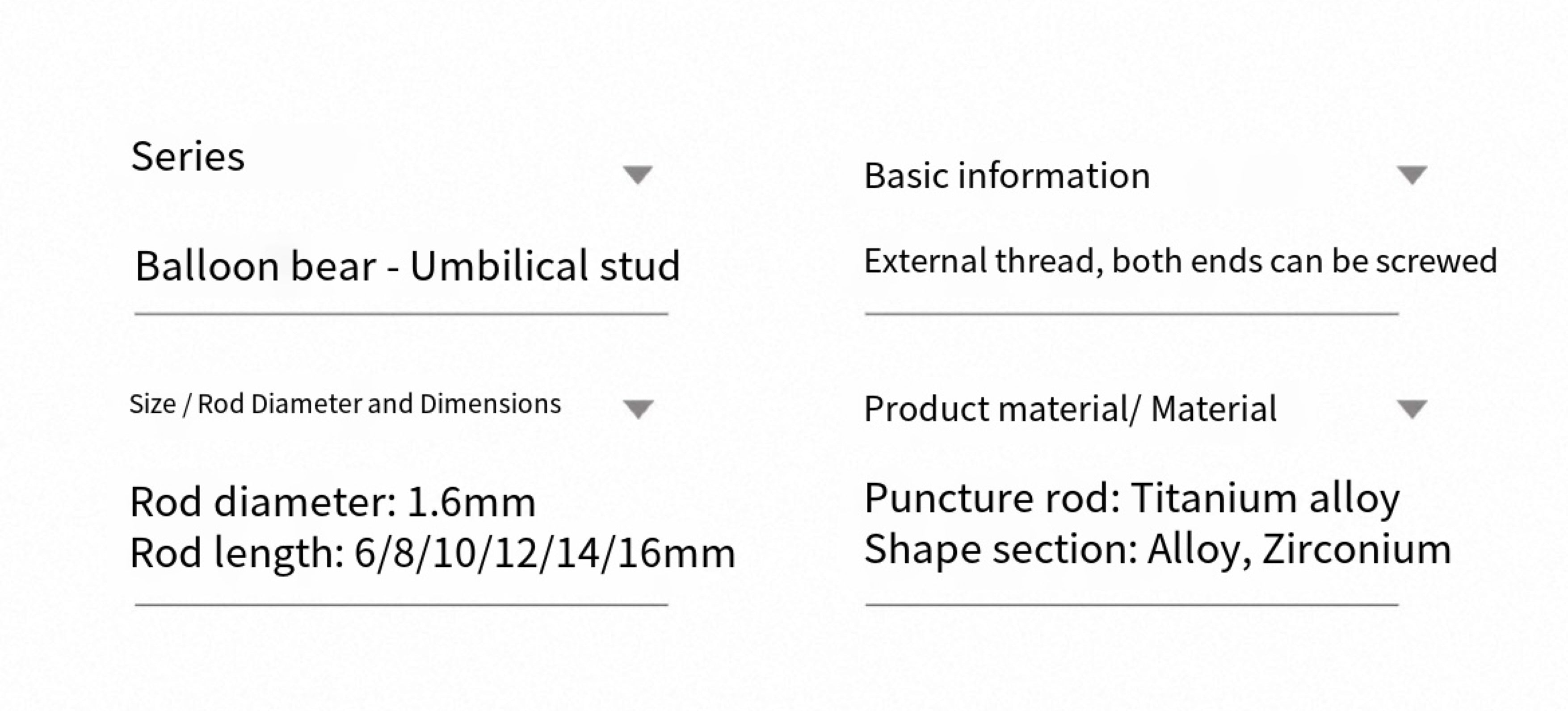 Balloon Bear Navel Stud