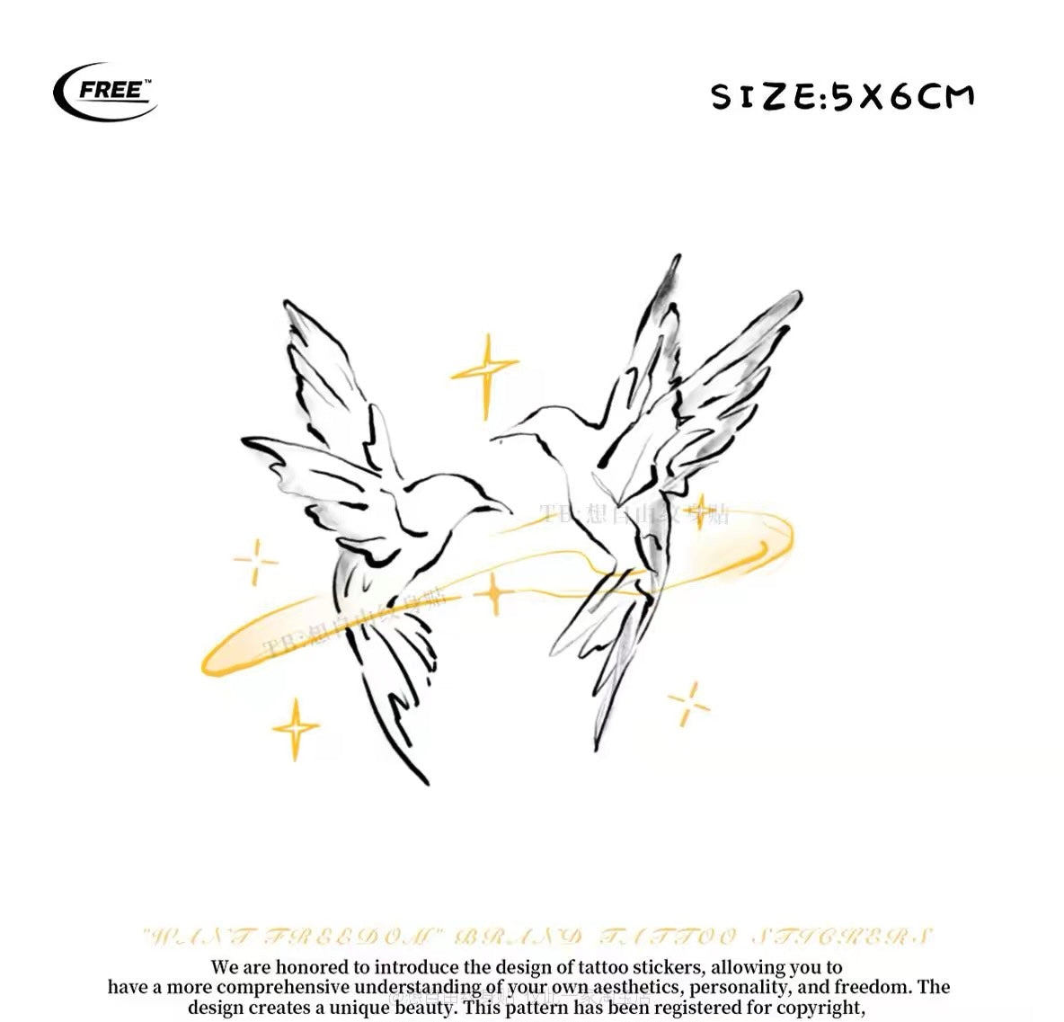 Freedom Dove Tattoo Sticker