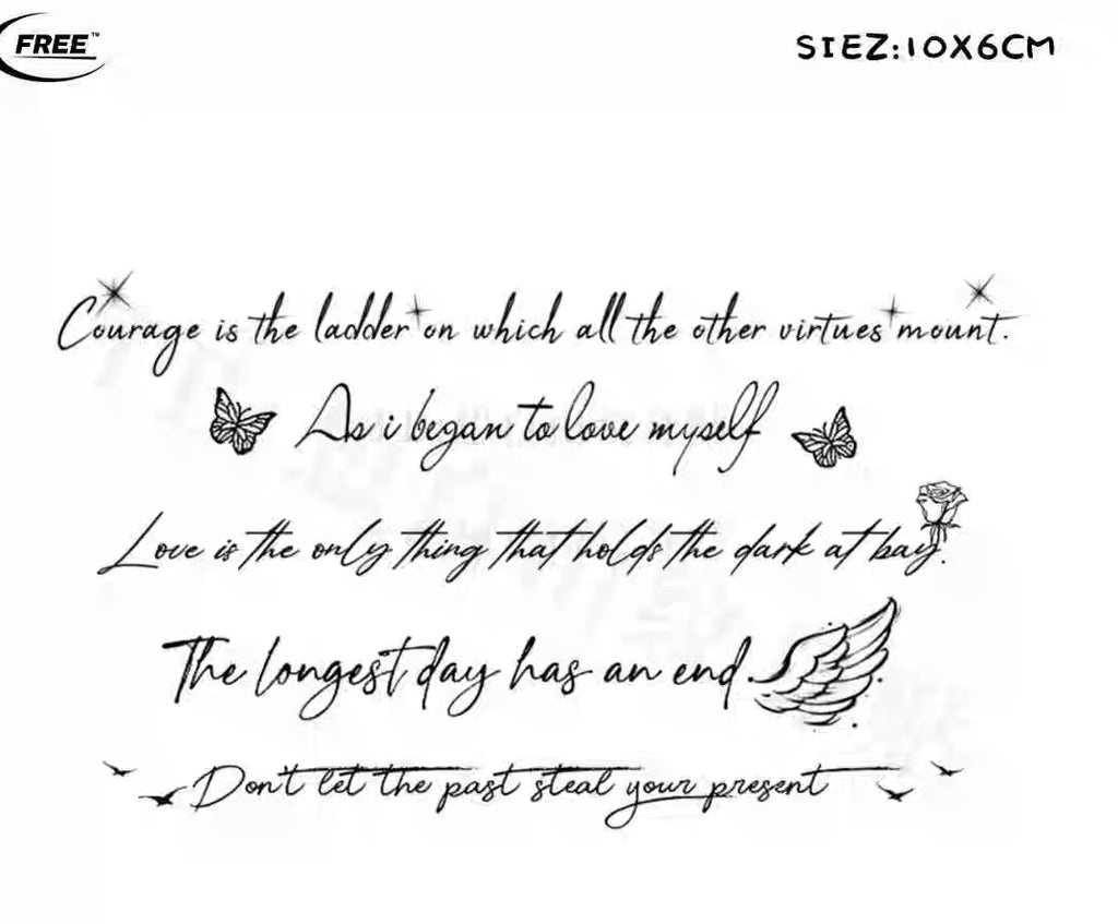 Sentence Herb Juice Tattoo Sticker