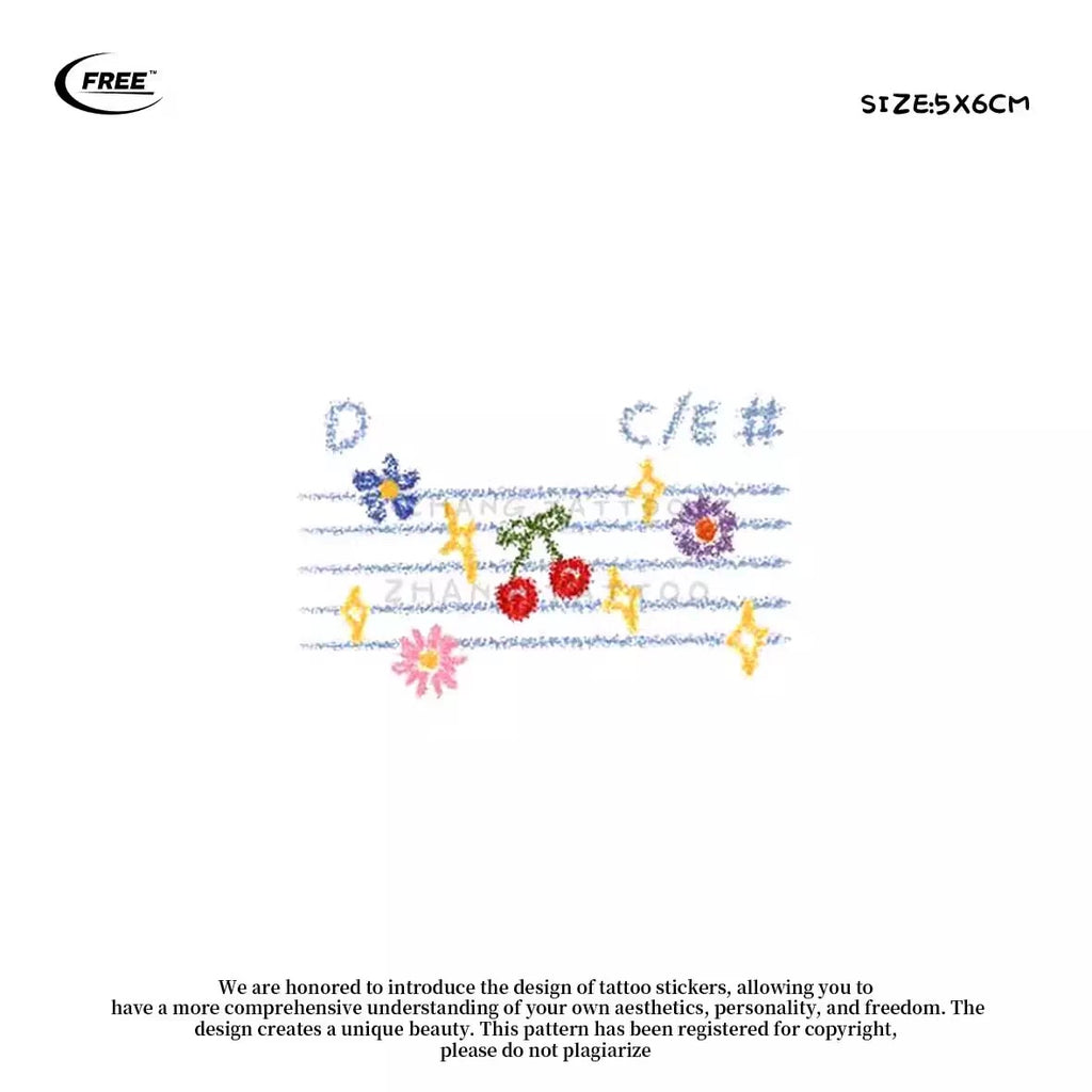 Five Line Staff Colorful Painted