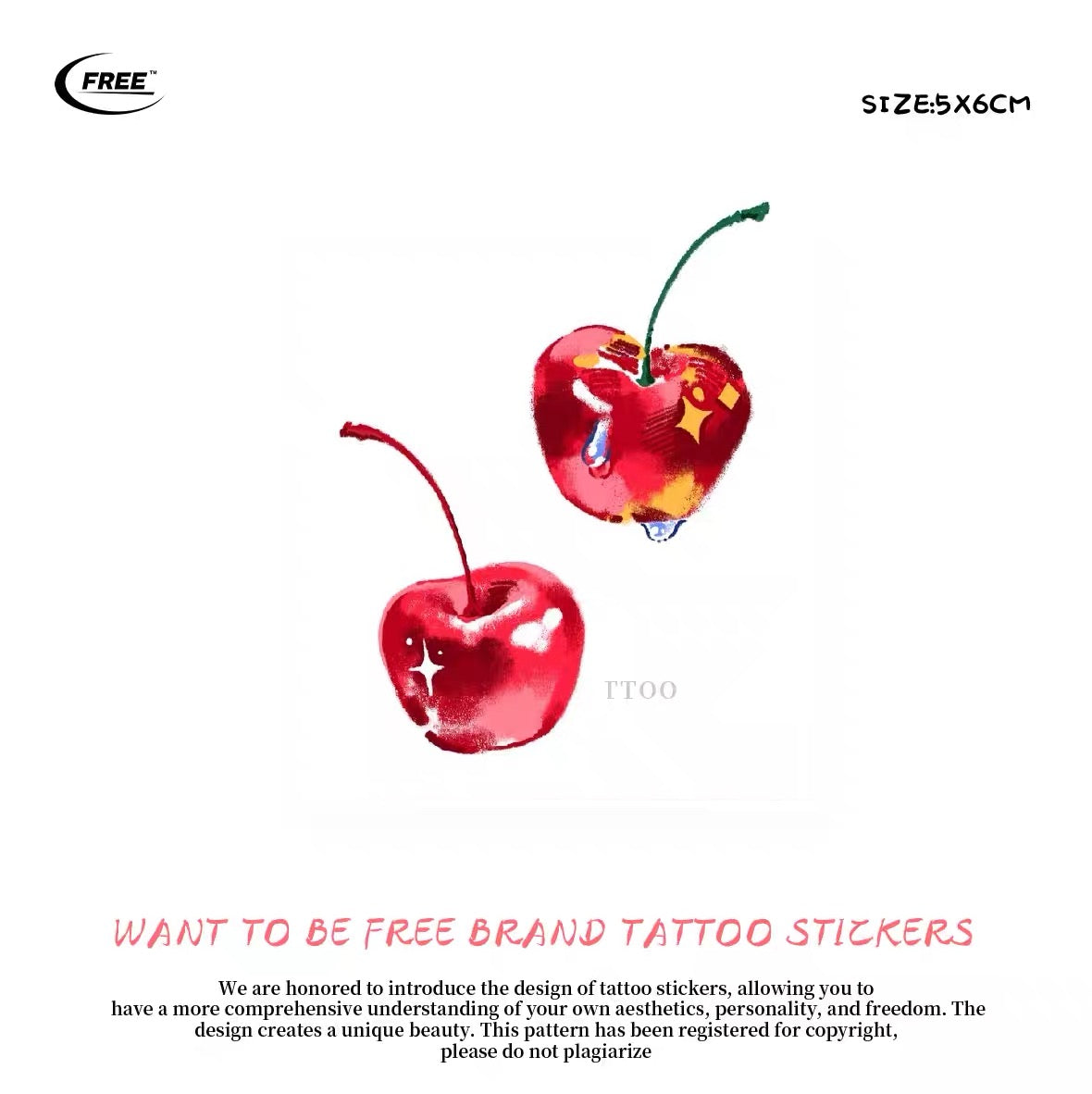 Red Cherry Tatto Sticker