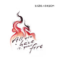Flame and Sentence Tatto Sticker