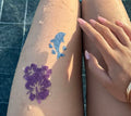 Dolphins & Hibiscus Flower Glitter Tattoo Stickers