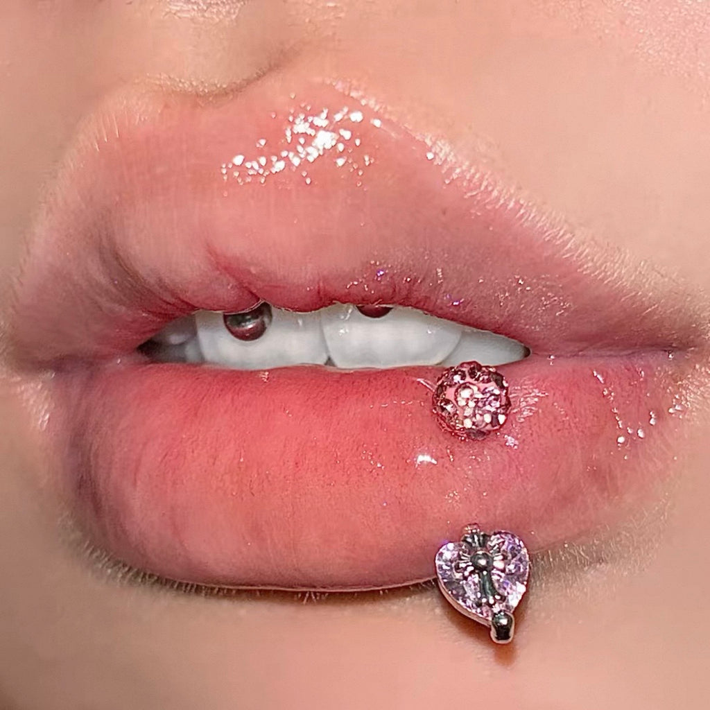Flashy Heart Shaped Lip Ring