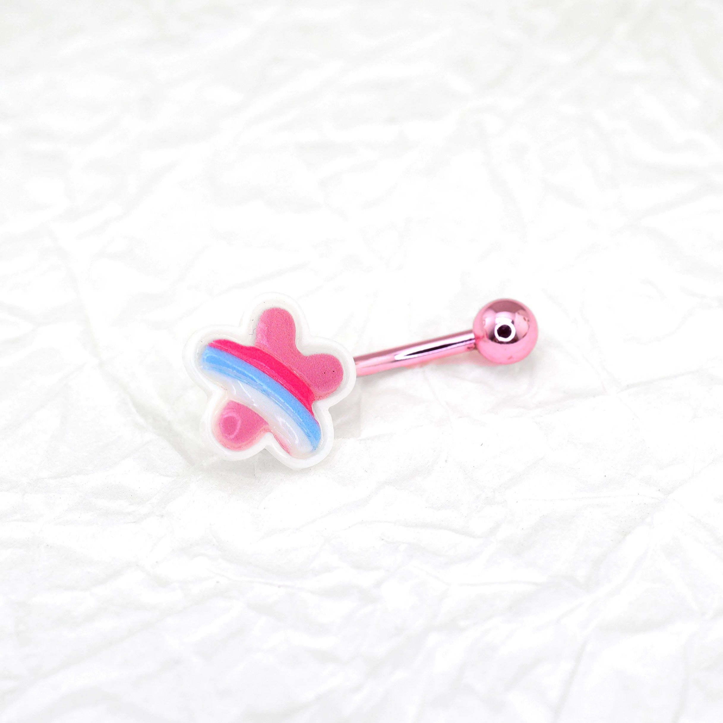 Pink Cherry Blossom Belly Button Stud