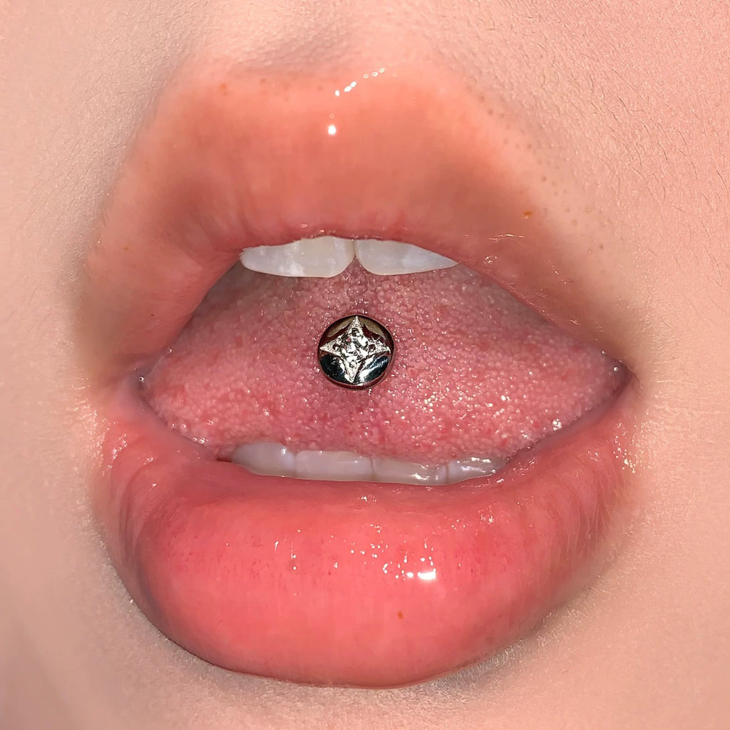 Small stud ring Tongue piercing