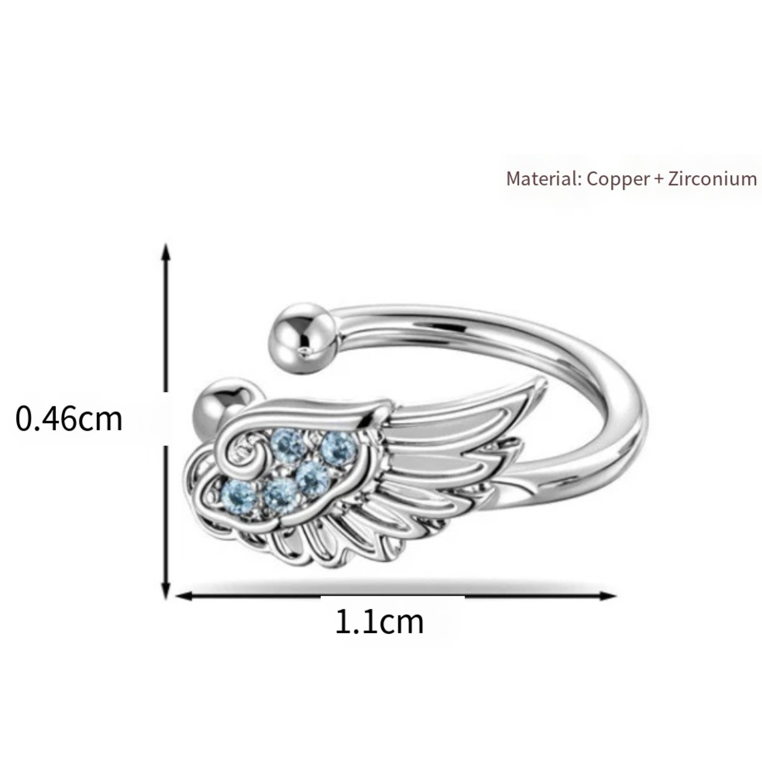 Titanium and Steel Zirconia Wing Studs