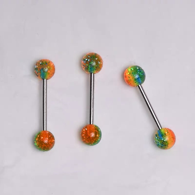 Rainbow Titanium Tongue Stud