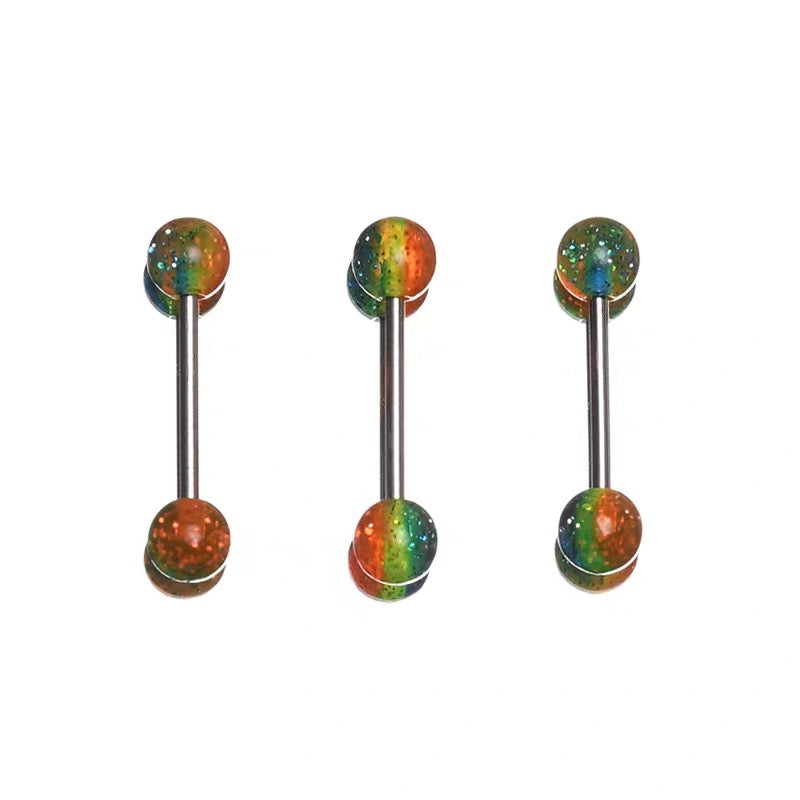 Rainbow Titanium Tongue Stud