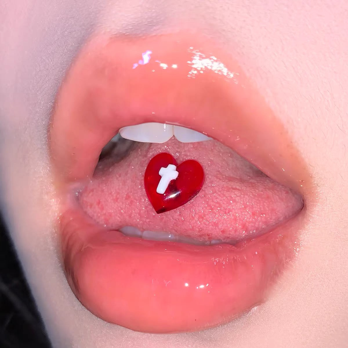 Heart Angel Tongue Piercing
