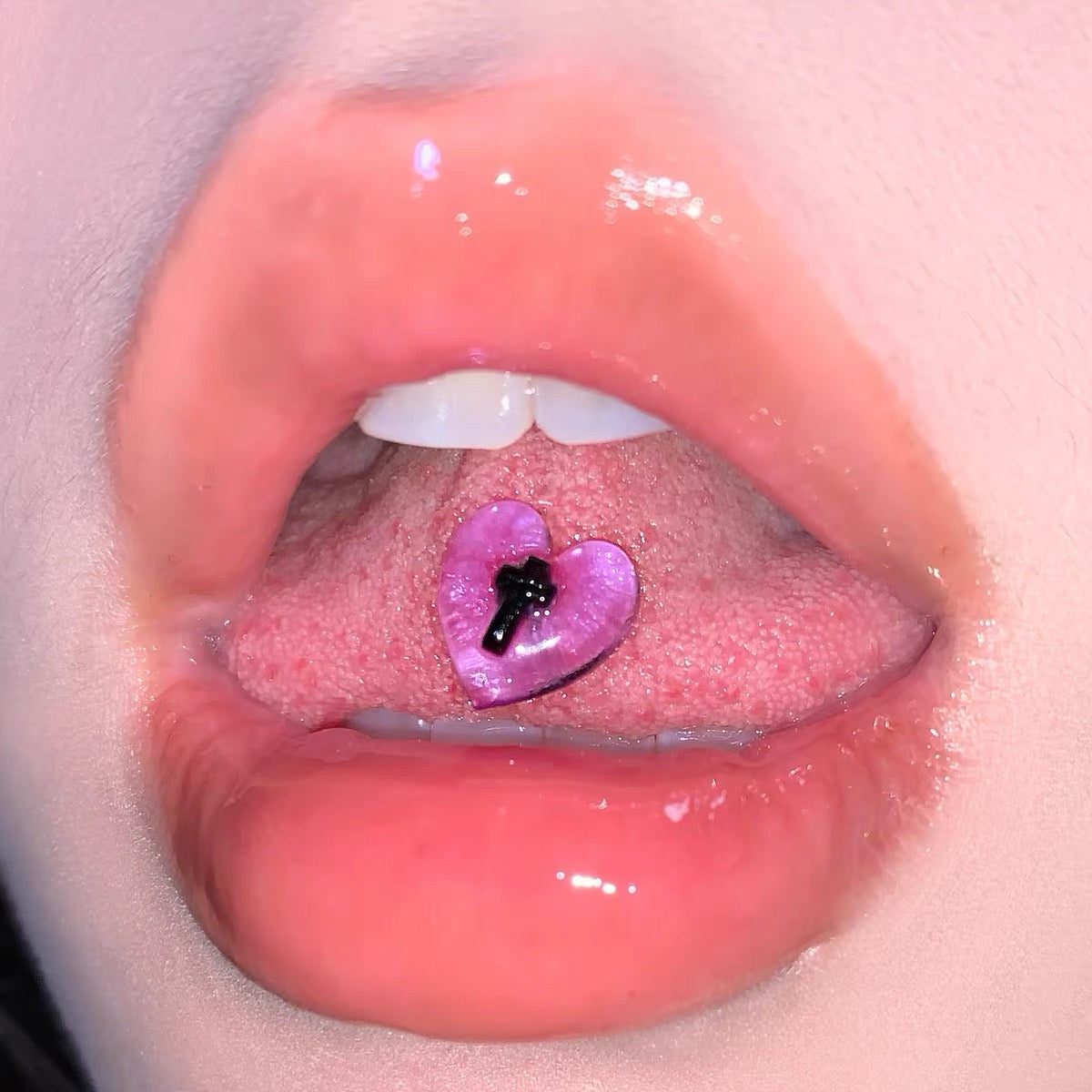 Heart Angel Tongue Piercing