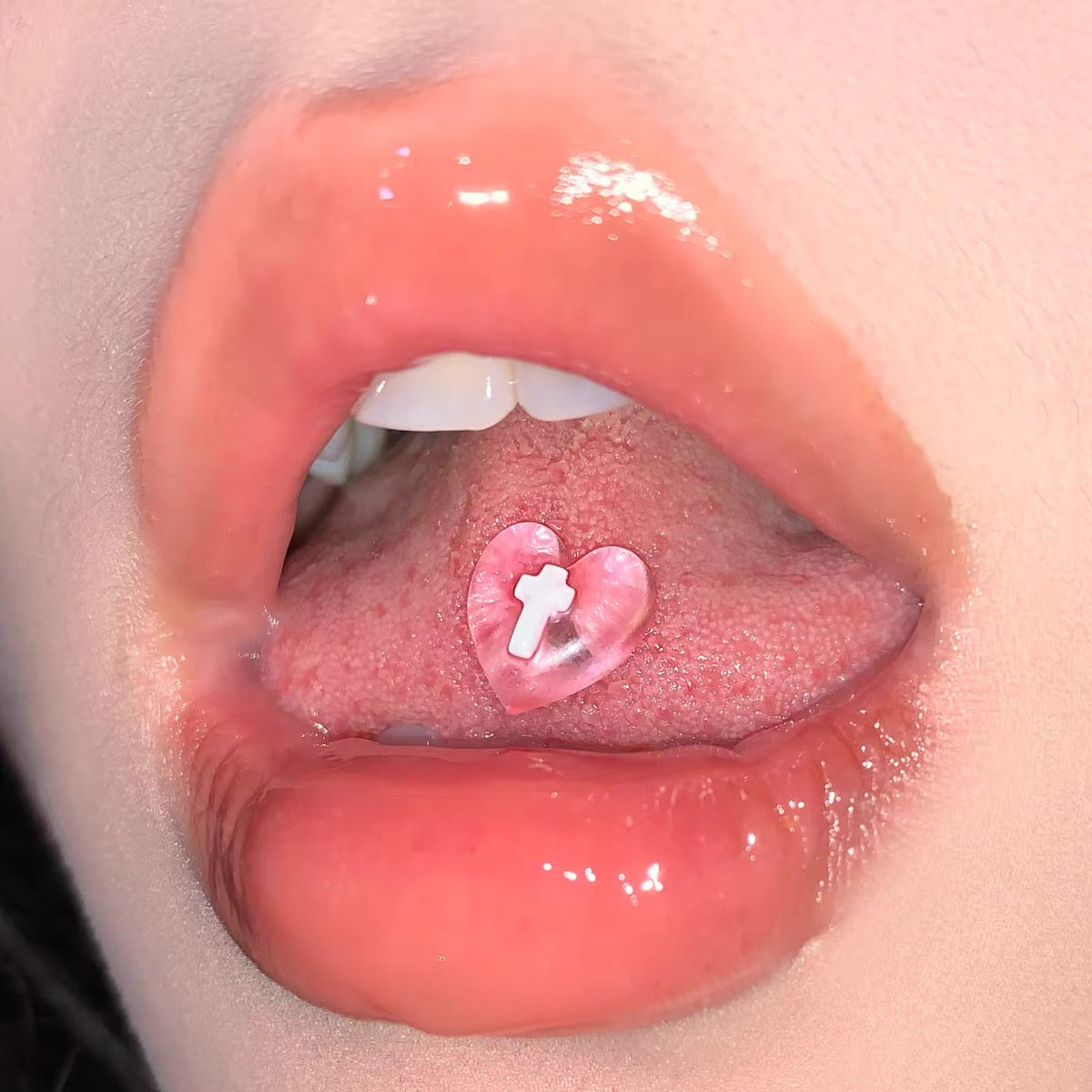 Heart Angel Tongue Piercing