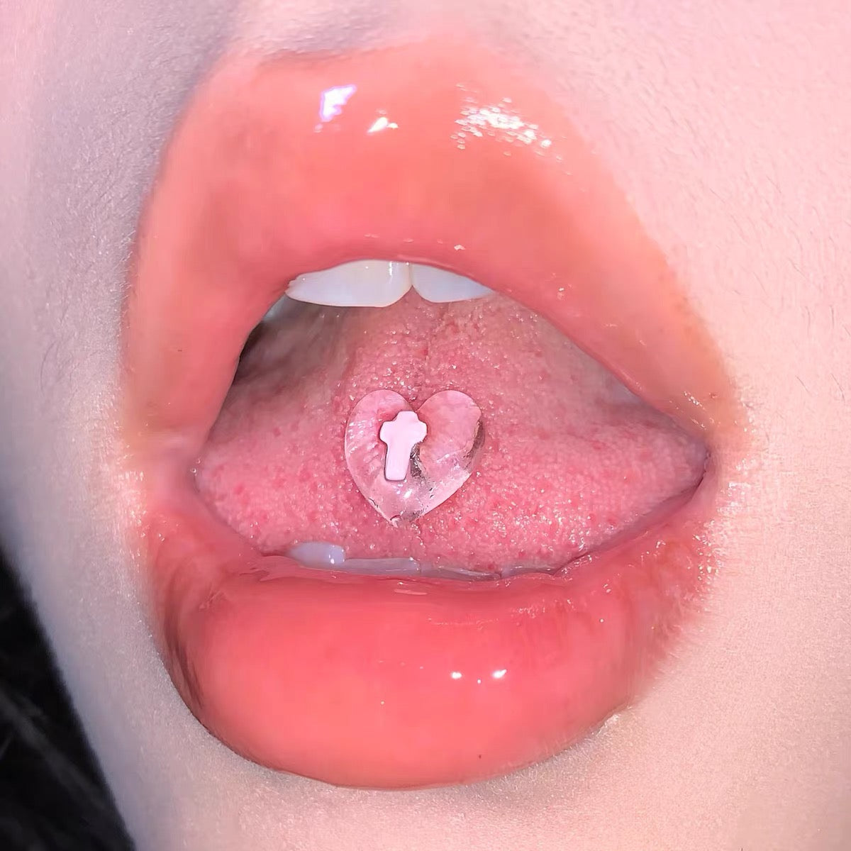 Heart Angel Tongue Piercing