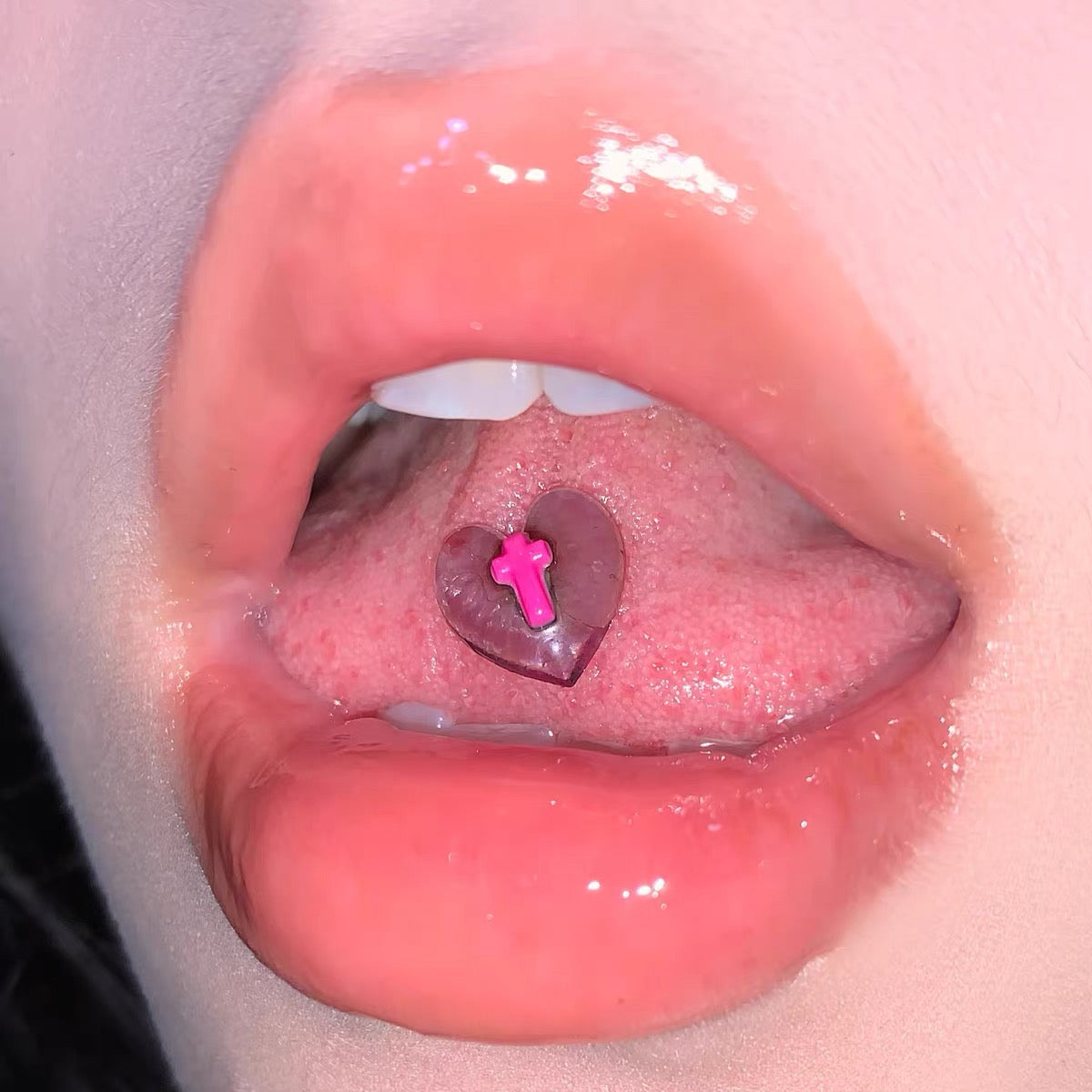 Heart Angel Tongue Piercing