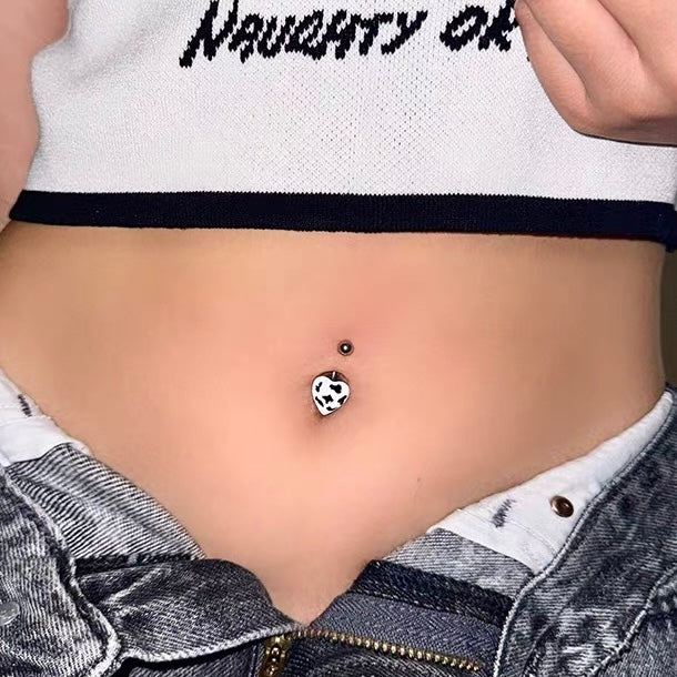 Stylish Cow Belly Piercing