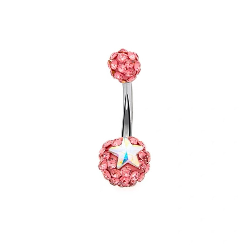 Star Diamond Ball Navel Studs