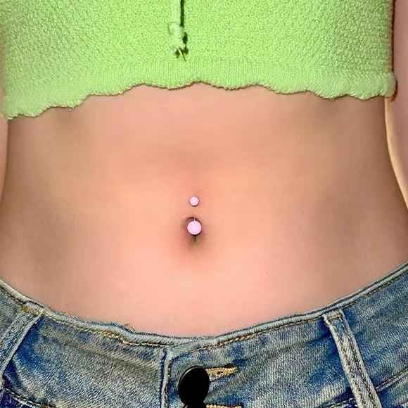 Soft Pink Neon Navel Stud