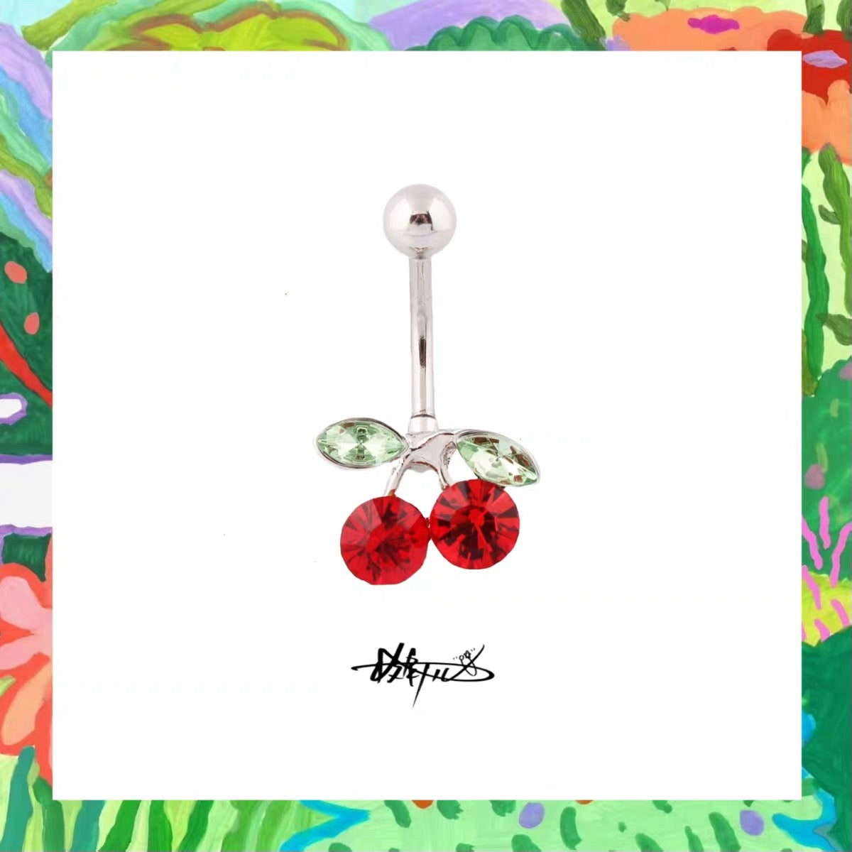 Cherry Navel Stud