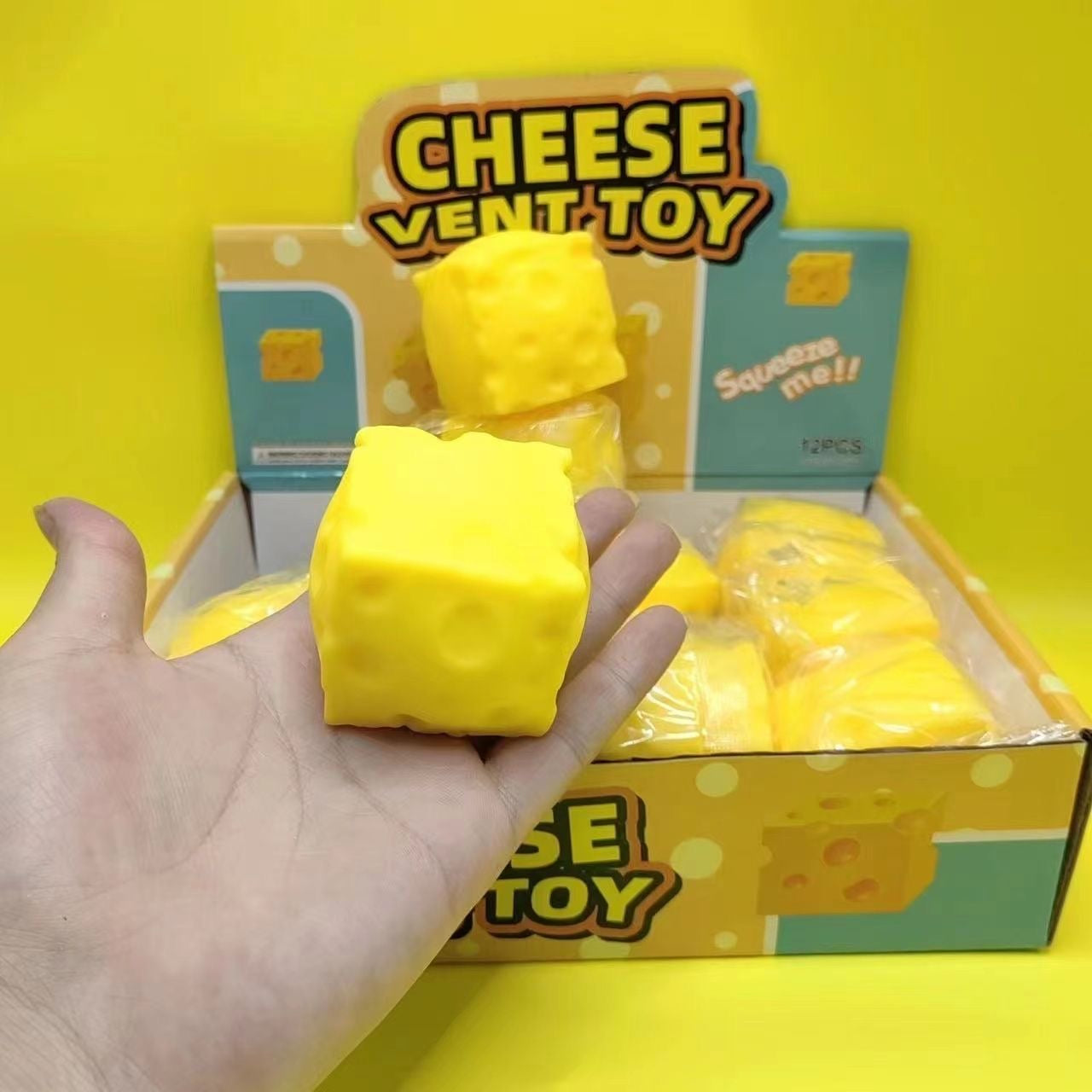 Realistic Square Cheese Squish
