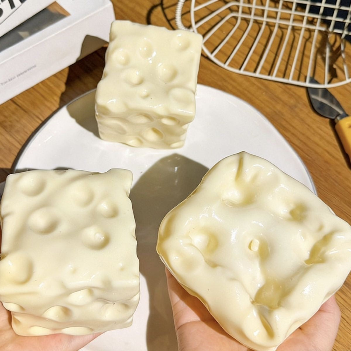 Realistic Square Butter Cheese Squishy